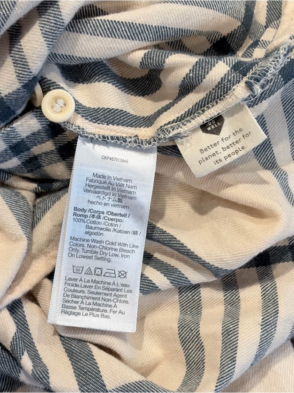 Madewell Plaid Flannel Shirt Small Neutral Cottagecore Casual - Picture 6 of 8